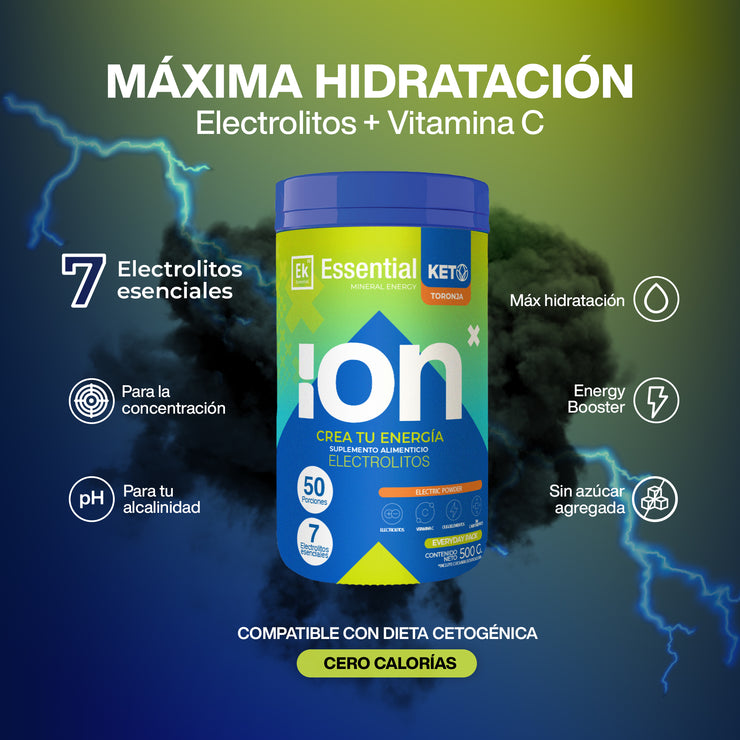 Essential Keto, 0 Carbs 0 Calorias 0 Azúcar | No rompe Ayuno | Electrolitos Sin Azúcar Con 7 Electrolitos En Polvo Esenciales + Vitamina C | Endulzado Con Monk Fruit 100% Puro  Sabor Toronja | Sin Cafeína | 50 Porciones 500g