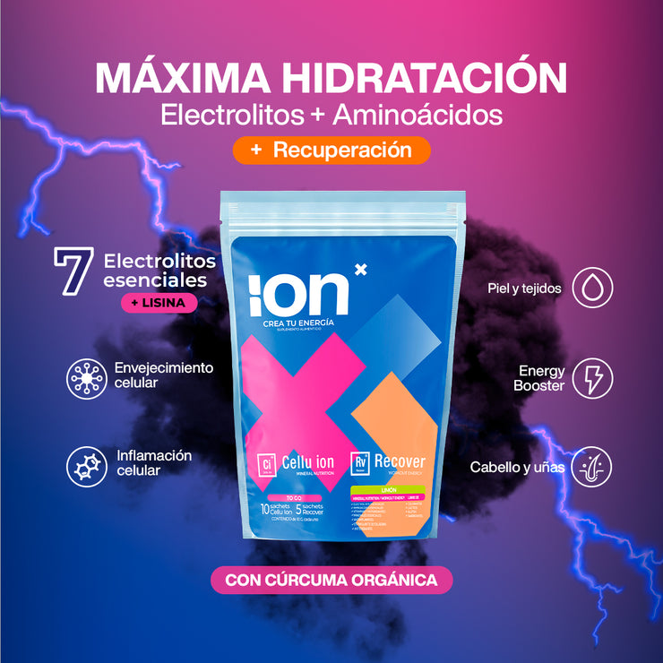 ION X Cellu ion + Recover To Go Bolsa 150 g Limón