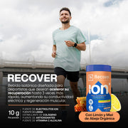 Recover, Post Workout Con 7 Electrolitos Esenciales + Espirulina + L-lisina | Sabor Limón con Miel Orgánica | Suplementos Gym Sin Edulcorantes Artificiales Sin Cafeína | 50 Porciones 500g | Importante: Una Vez Abierto Refrigerar y Cerrar Bien!
