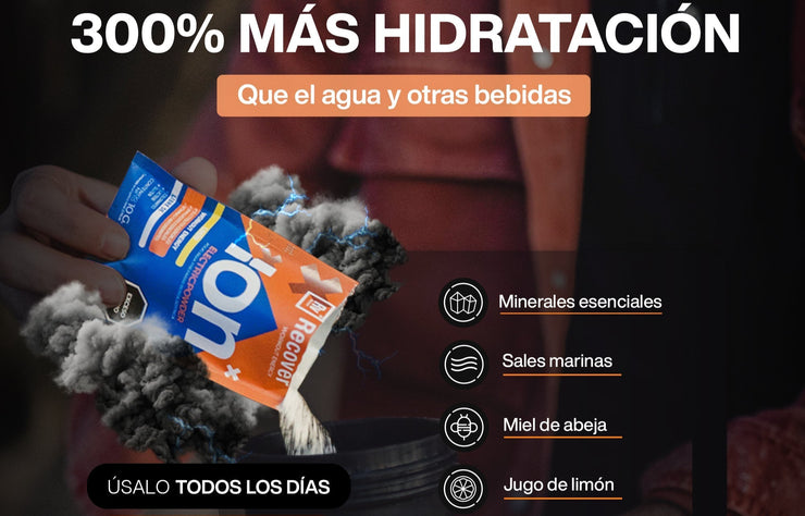 Recover, Post Workout Con 7 Electrolitos Esenciales + Espirulina + L-lisina | Sabor Limón con Miel Orgánica | Suplementos Gym Sin Edulcorantes Artificiales Sin Cafeína | 50 Porciones 500g | Importante: Una Vez Abierto Refrigerar y Cerrar Bien!