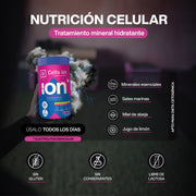 Cellu ion | Curcuma + L-lisina | Polvo para bebida isotónica que nutre e hidrata tu piel | Endulzado Miel De Abeja Orgánica Ni Edulcorantes Artificiales Sin Cafeína - Sabor Limón | 50 Porciones 500g