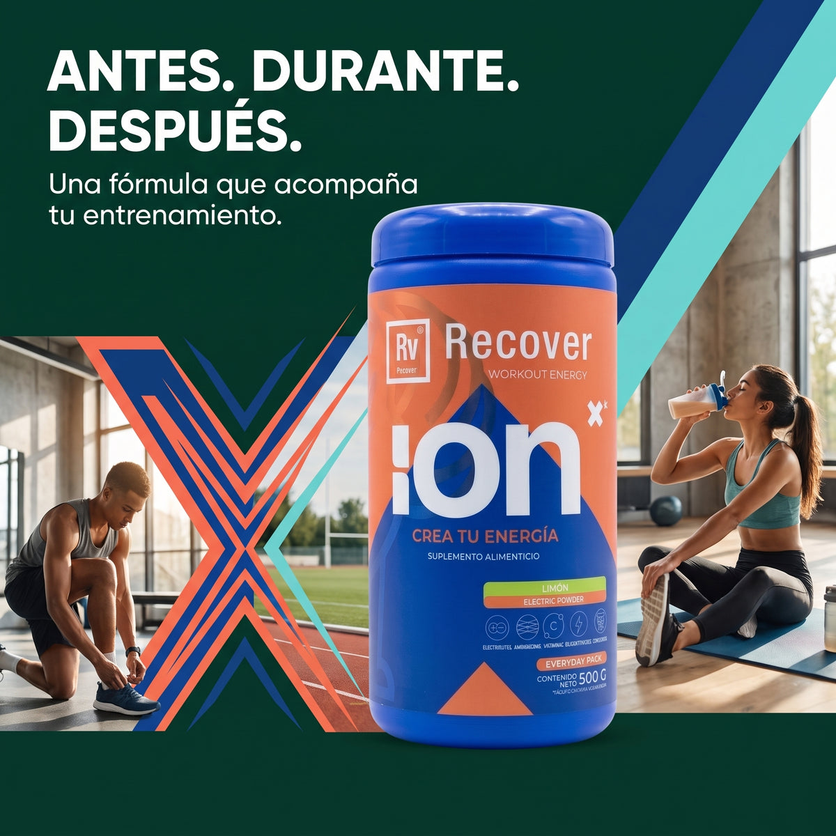 ION X Recover para acompañar la hidratación antes, durante y después del entrenamiento