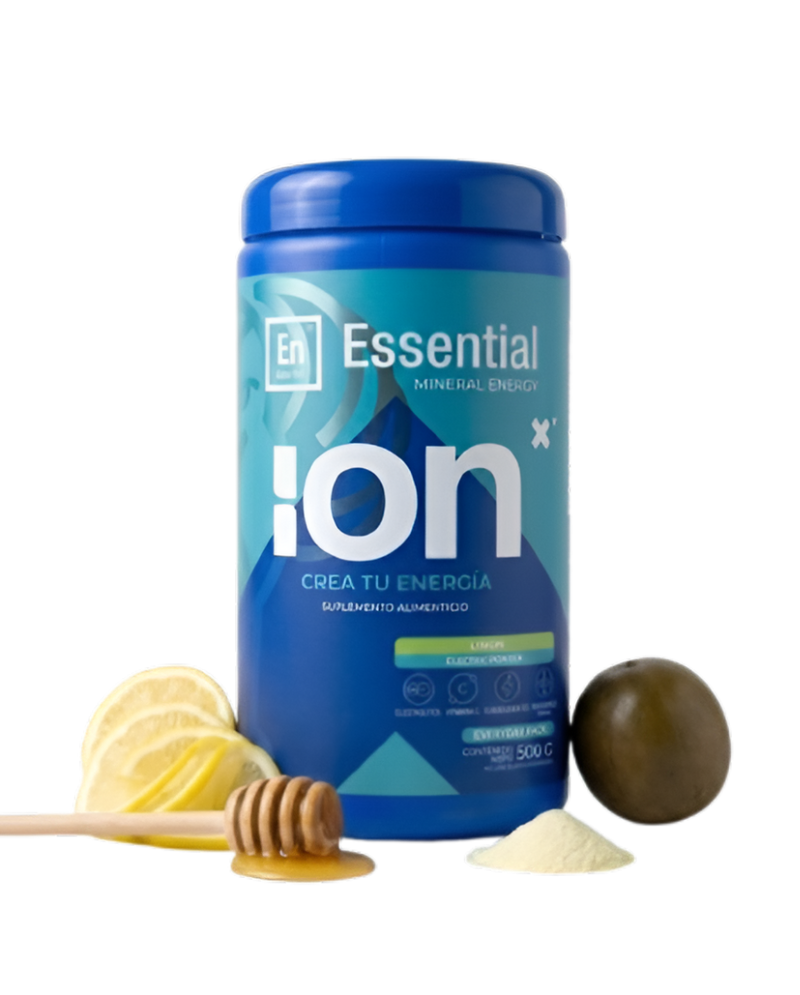 ION X Essential, electrolitos en polvo sabor limón en envase de 500 g